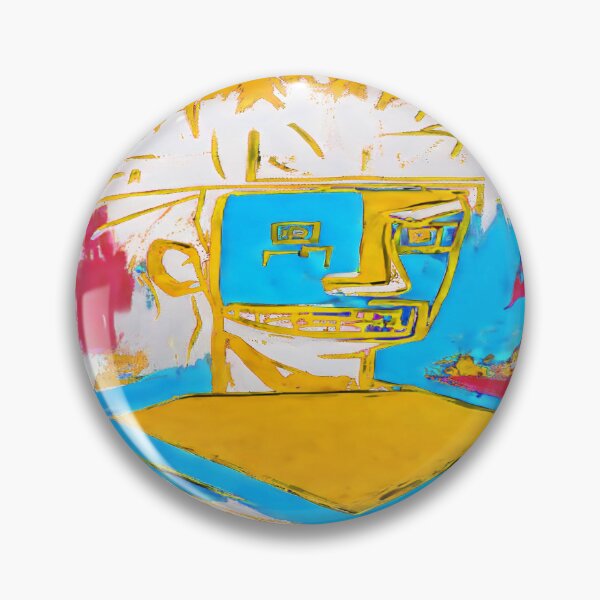 Artikelvorschau, Cartoon Male Computer Screen in Gold and Blue entworfen und verkauft von deniselynnimage.