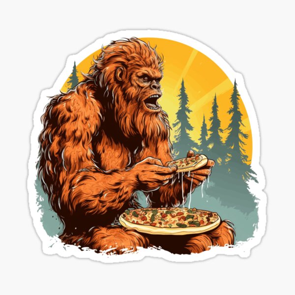 Bigfoot Pizza Sasquatch Fast Food Gift & Present' Sticker