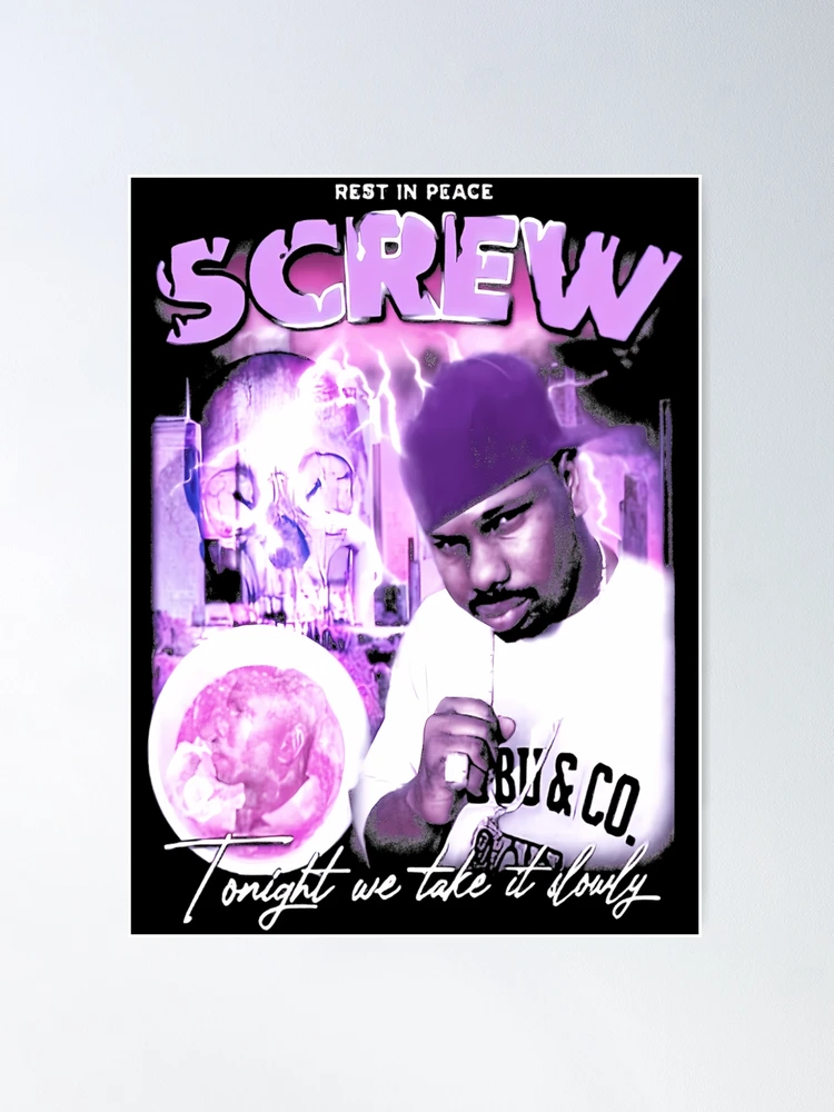 DJ SCREW rap gangsta picture vinyls records lot of 2 + poster and stecker