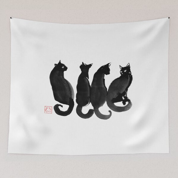 Item preview, 4 black cats designed and sold by pechane.
