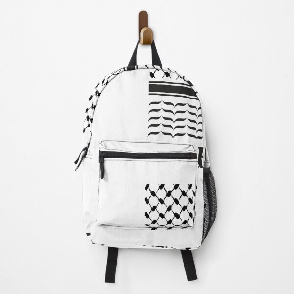 Item preview, Yasser Arafat Palestinian Kufiya Pattern Design | Black & White designed and sold by Qantara Art Gallery.
