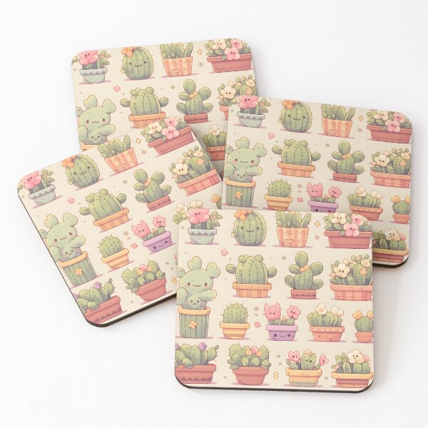 Item preview, Cute Adorable Cactus Kawaii Pretty Green Cactusses Pattern designed and sold by 18tokwa.