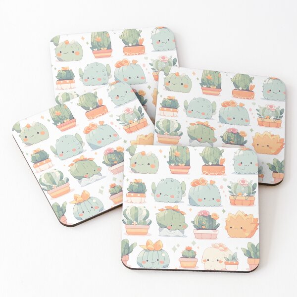 Item preview, Adorable Cactus Kawaii Pretty Chubby Cactusses Pattern Cuteness designed and sold by 18tokwa.