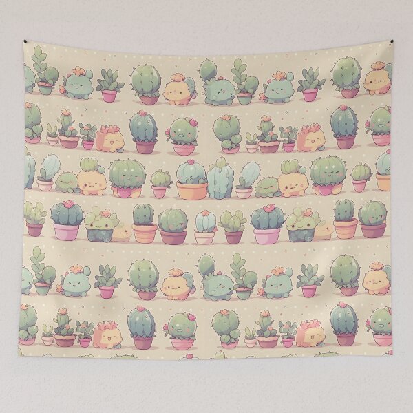Item preview, Adorable Cute Happy Smiling Cactus Kawaii Pretty Cactusses Pattern designed and sold by 18tokwa.