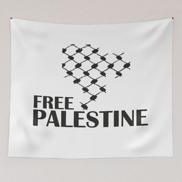 Item preview, Free Palestine | Black & White Kuffiya  designed and sold by Qantara Art Gallery.