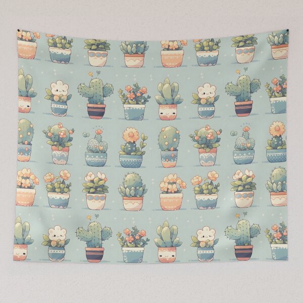 Item preview, Kawaii Adorable Cactus Kawaii Pretty Cactusses Pattern designed and sold by 18tokwa.