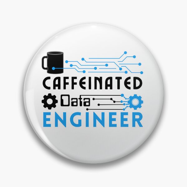 Item preview, Data Engineer with Cogs | Blue Black Font designed and sold by FocusChillax.