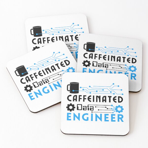 Item preview, Data Engineer with Cogs | Blue Black Font designed and sold by FocusChillax.