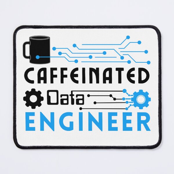 Item preview, Data Engineer with Cogs | Blue Black Font designed and sold by FocusChillax.