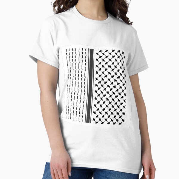 Item preview, Palestinian Kufiya Pattern Design | Original Black and white Keffiyeh (Yasser Arafat) designed and sold by Qantara  Art Gallery.