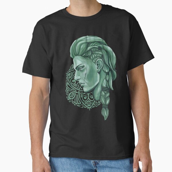 Item preview, Assassin's Creed Eivor Portrait with Celtic Pattern designed and sold by HighFives555.