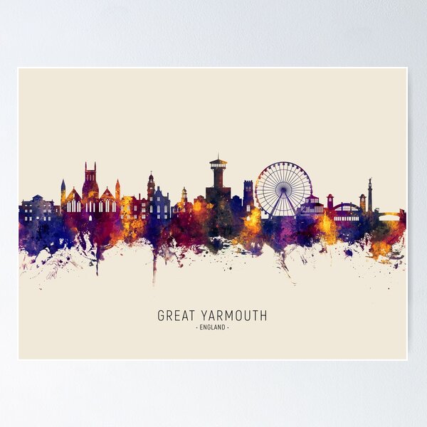 Item preview, Great Yarmouth England Skyline designed and sold by ArtPrints.