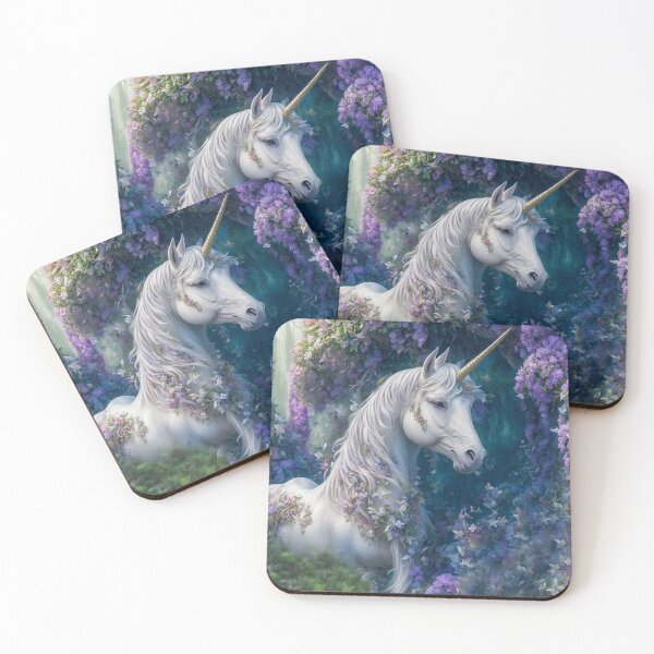 Item preview, Magical fantasy unicorn in purple blooms designed and sold by ArtyBuys.