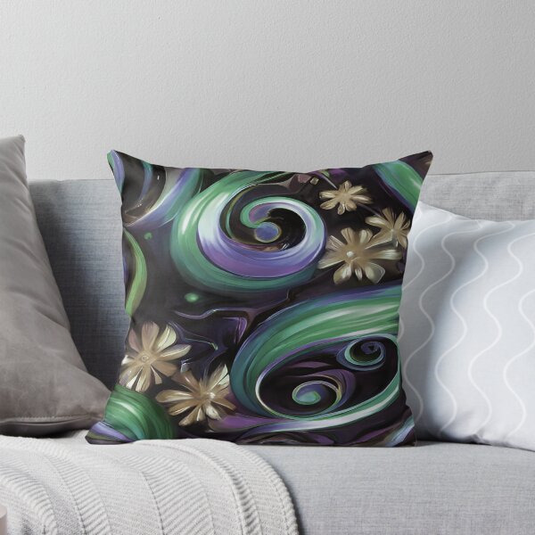 Artikelvorschau, Abstract Twists and Swirls in Purple and Green entworfen und verkauft von deniselynnimage.