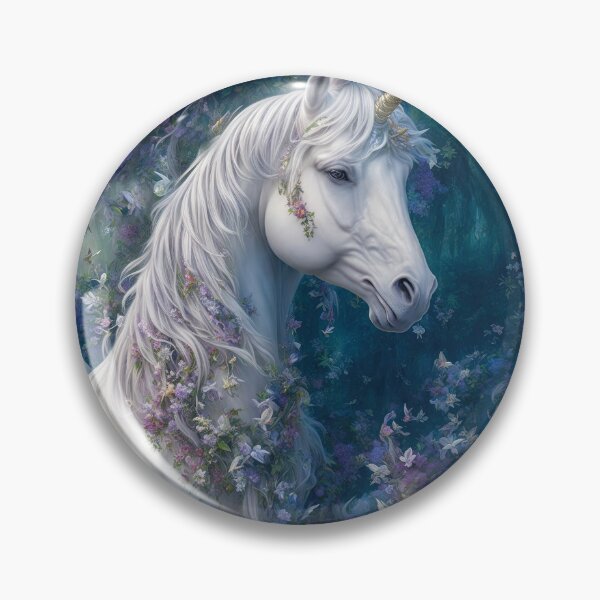 Item preview, Magical fantasy unicorn in purple blooms designed and sold by ArtyBuys.