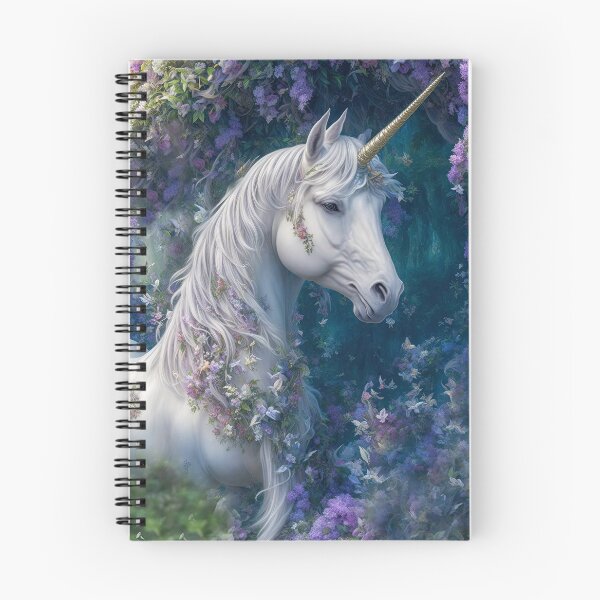 Item preview, Magical fantasy unicorn in purple blooms designed and sold by ArtyBuys.