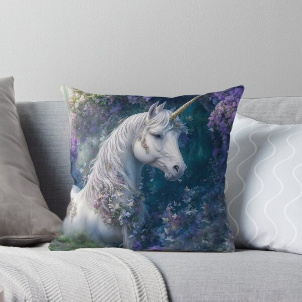 Item preview, Magical fantasy unicorn in purple blooms designed and sold by ArtyBuys.