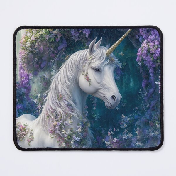 Item preview, Magical fantasy unicorn in purple blooms designed and sold by ArtyBuys.