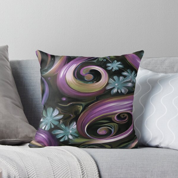 Artikelvorschau, Abstract Twists and Swirls in Pink Orange and Mint entworfen und verkauft von deniselynnimage.