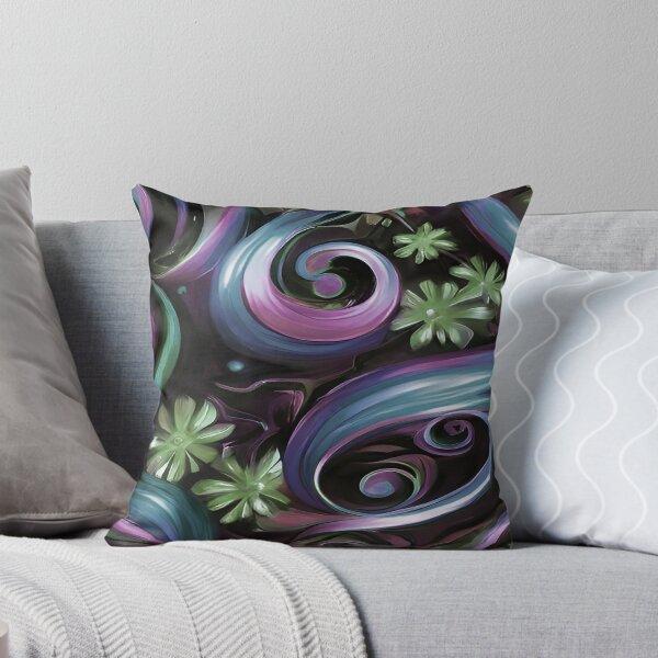 Item preview, Abstract Twists and Swirls in Teal and Pink designed and sold by deniselynnimage.