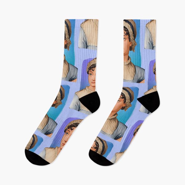 Item preview, English writer Jane Austen - blue - illustration  designed and sold by Litstoy.