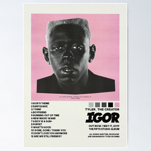 Tyler, the Creator 'IGOR' Album Art Tracklist Poster – The Indie
