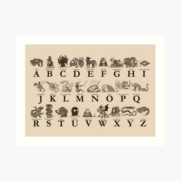 Sea Monster Alphabet Art Print