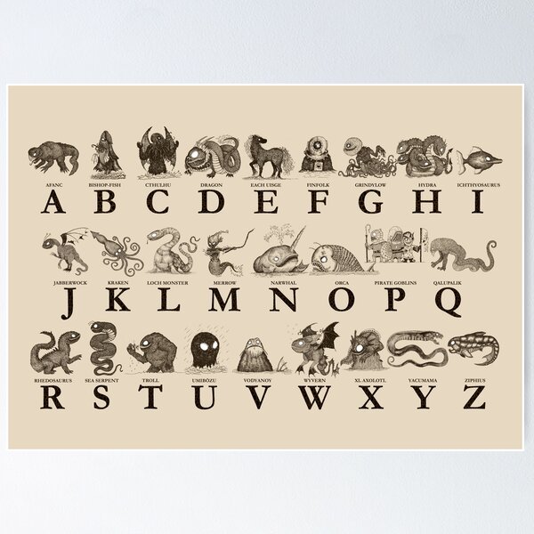 Item preview, Sea Monster Alphabet designed and sold by djrbennett.