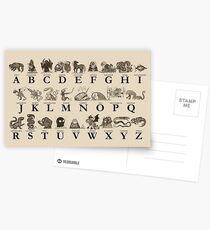 Sea Monster Alphabet Postcards