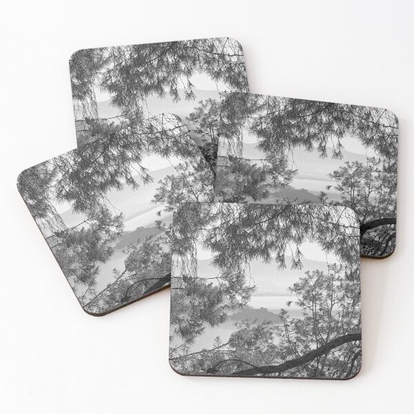 Item preview, Sea view through pines, mono sketch effect designed and sold by paulboizot.