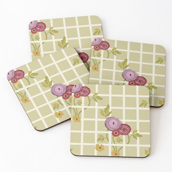 Item preview, Ranunculaceaes and buttercups on a vintage style garden lattice designed and sold by ncxadair.