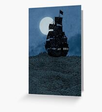 Sailing Under The Moon Greeting Card