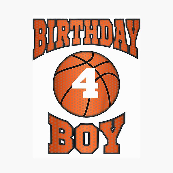 Item preview, Kids 4H Fourth Four 4 Year Happy Birthday Boy Basketball  Shir designed and sold by JamesGuilly.