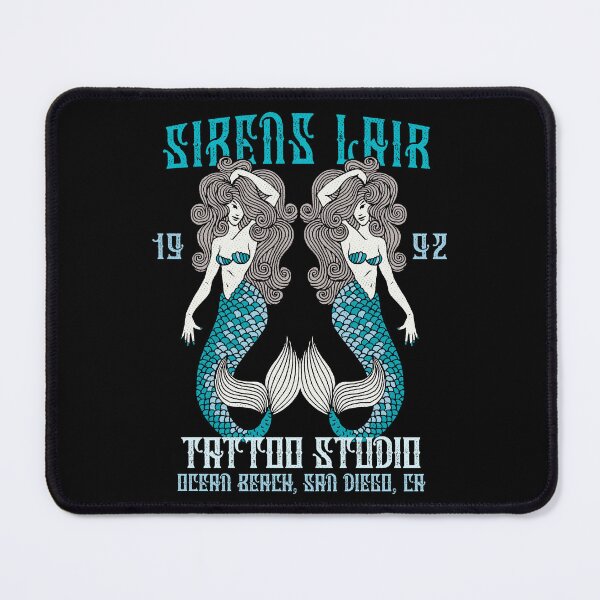 Item preview, Sirens Lair Tattoo Studio, Old School Nautical Mermaid Design, San Diego designed and sold by Proverbial Wisdom Design.