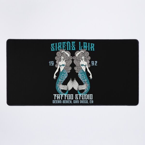 Item preview, Sirens Lair Tattoo Studio, Old School Nautical Mermaid Design, San Diego designed and sold by Proverbial Wisdom Design.