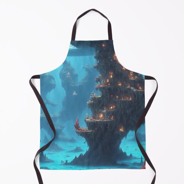 Item preview, Fantasy World Magical Aliens Underwater Caves Blue designed and sold by SassyArtistry.