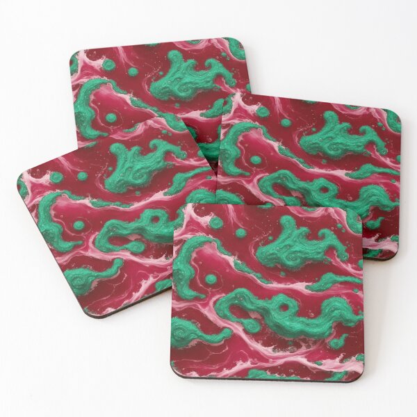 Item preview, Alien Magical World Pattern Ocean Waves Seashore Slime Red Green designed and sold by SassyArtistry.