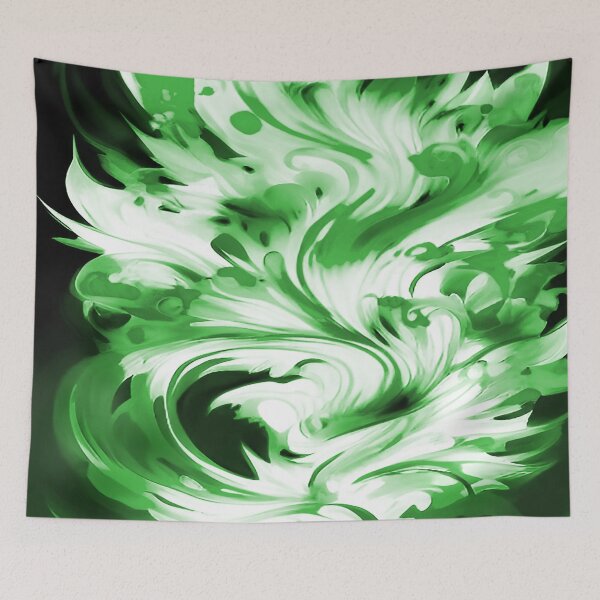 Aperçu de l'œuvre Abstract Fire in Colors of Solid Green créée et vendue par deniselynnimage.