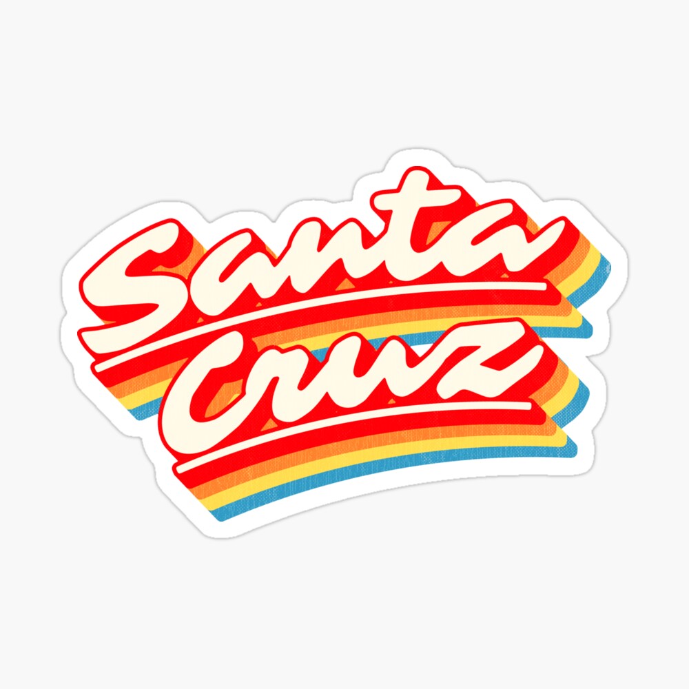 Santa Cruz, California | Retro Rainbow Sticker