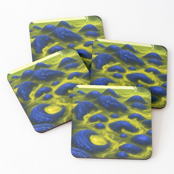 Item preview, Fantasy World Magical Ocean Seashore Yellow and Blue Toxic Polution designed and sold by SassyArtistry.