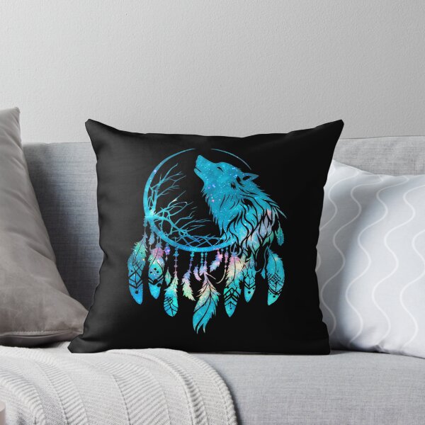 Item preview, Dream catcher, wolf, silhouette, tree, moon, nature, spirit animal, boho designed and sold by nitty-gritty.