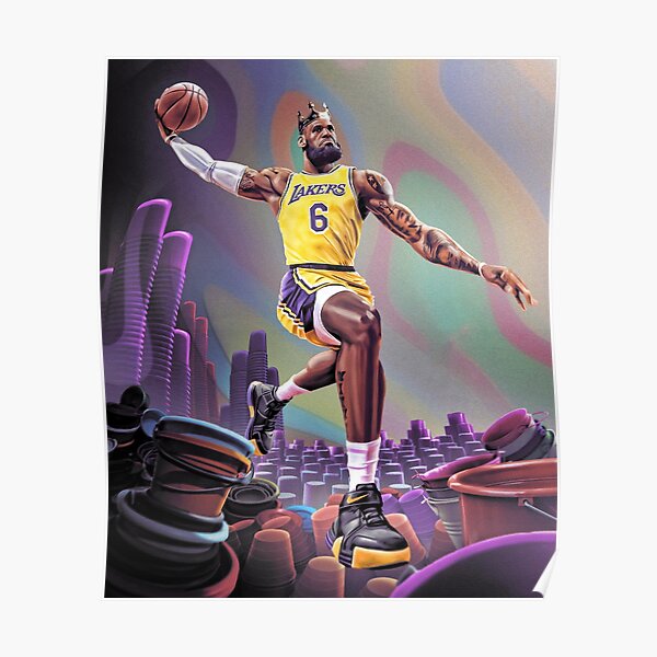 NBA Los Angeles Lakers Lebron James Poster Dunk - Listentee