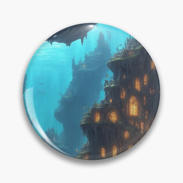 Item preview, Fantasy World Magical Aliens Underwater Caves Blue designed and sold by SassyArtistry.