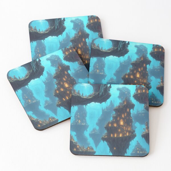 Item preview, Fantasy World Magical Aliens Underwater Caves Blue designed and sold by SassyArtistry.