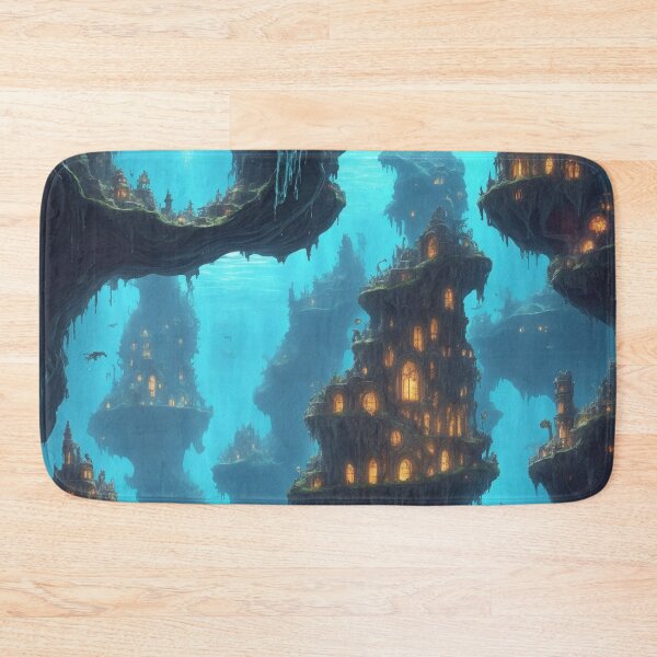 Item preview, Fantasy World Magical Aliens Underwater Caves Blue designed and sold by SassyArtistry.