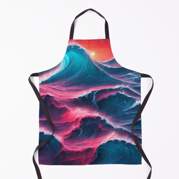 Item preview, Magical Ocean Waves Blue Red Vibrant Sea Sunset designed and sold by SassyArtistry.