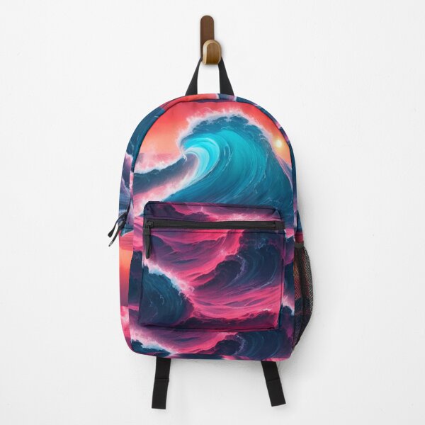 Item preview, Magical Ocean Waves Blue Red Vibrant Sea Sunset designed and sold by SassyArtistry.