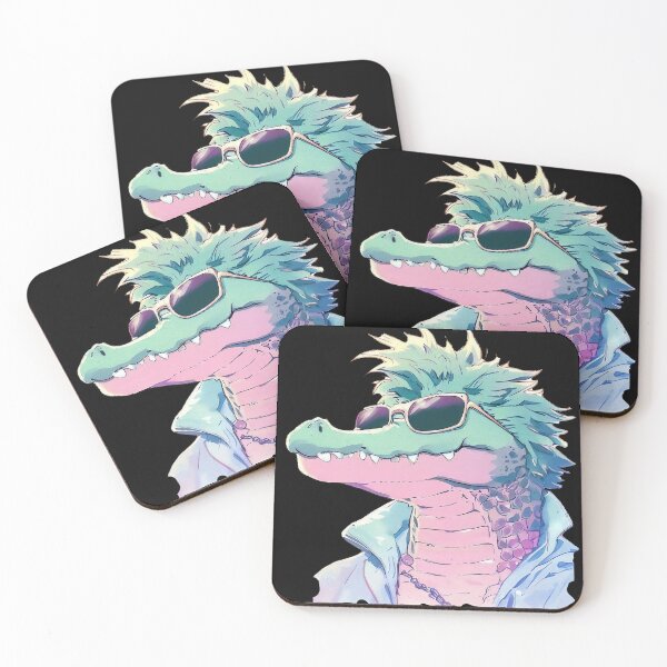 Item preview, Cool alligator wearing sunglasses pastel watercolor designed and sold by TomFrontierArt.