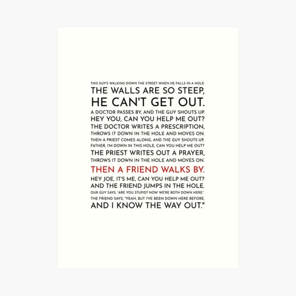 Guy Falls Into a Hole - Leo McGarry's Speech Art Print