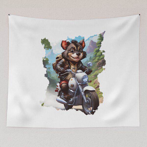 Item preview, Tasmanian Devil On A Bikers Road Trip designed and sold by MysticalSVK.
